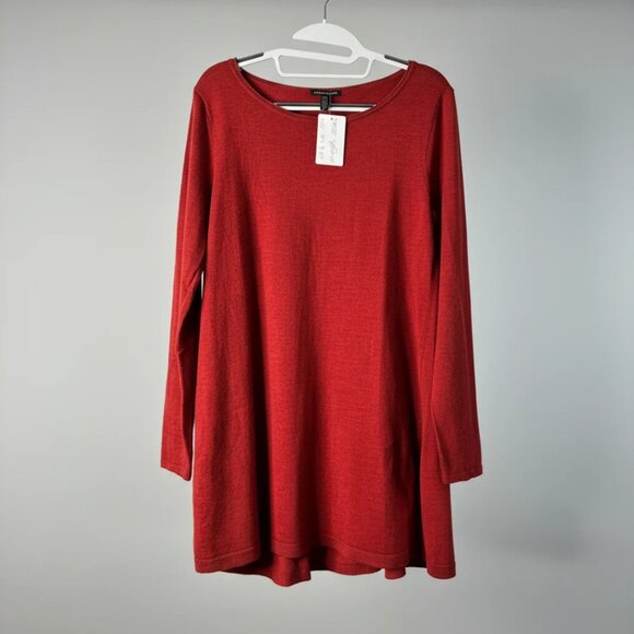 Eileen Fisher Merino Wool A-Line Tunic Sweater Womens Small Petite - Picture 1 of 7